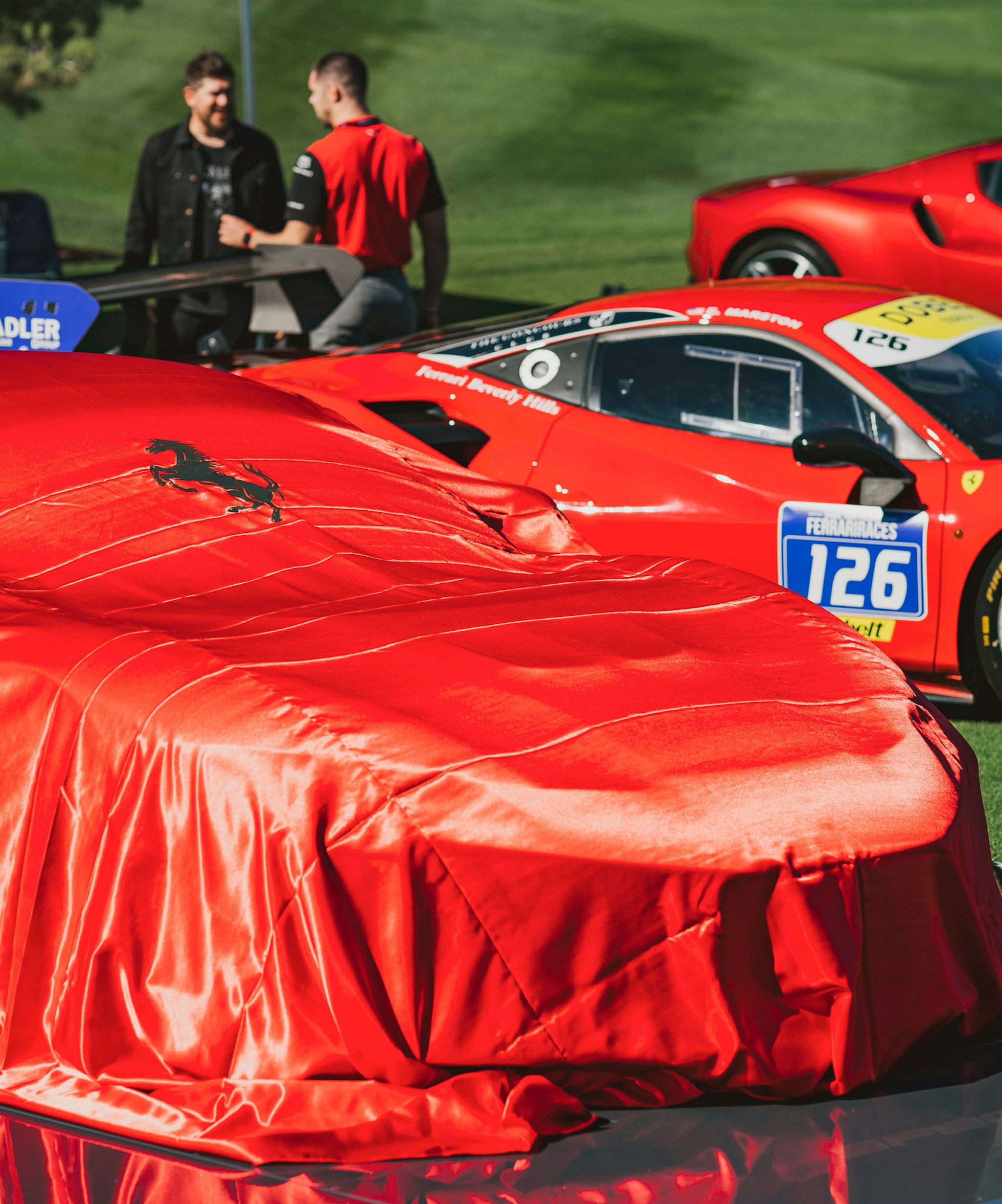 Covered Ferrari at Las Vegas Concours 2023