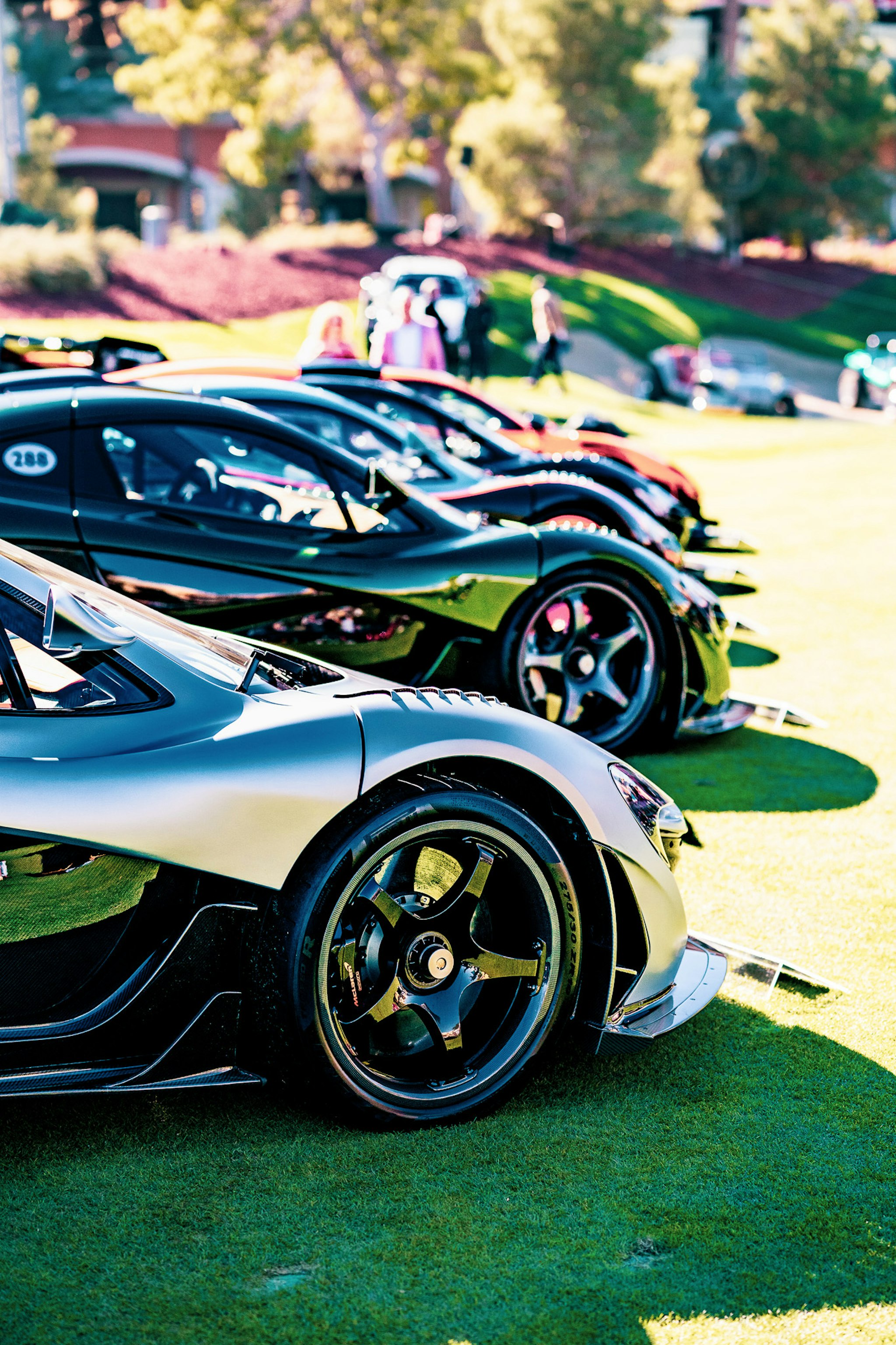 Hyper cars lined up at Concours 2023